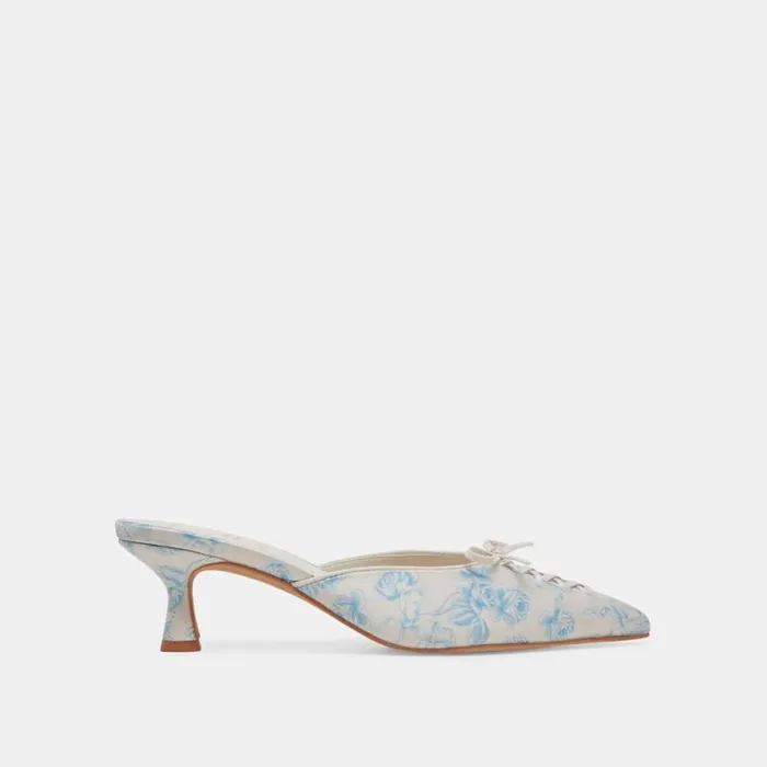 Dolce Vita Camile Heels Blue Floral Fabric Women Heels