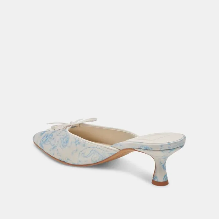 Dolce Vita Camile Heels Blue Floral Fabric Women Heels