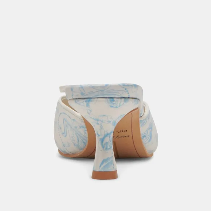 Dolce Vita Camile Heels Blue Floral Fabric Women Heels
