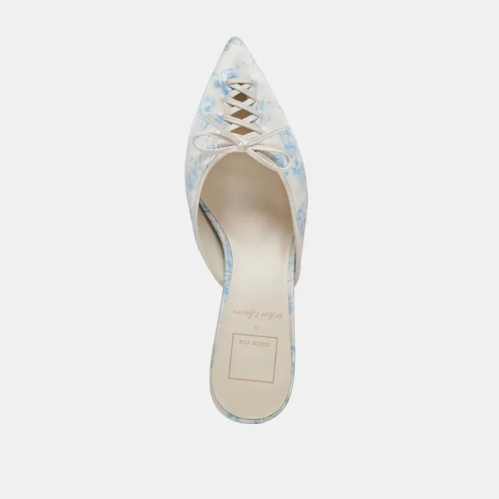 Dolce Vita Camile Heels Blue Floral Fabric Women Heels