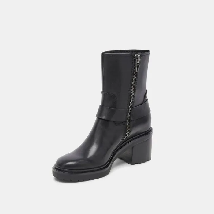 Dolce Vita Camros Boots Black Leather Women Boots and Booties