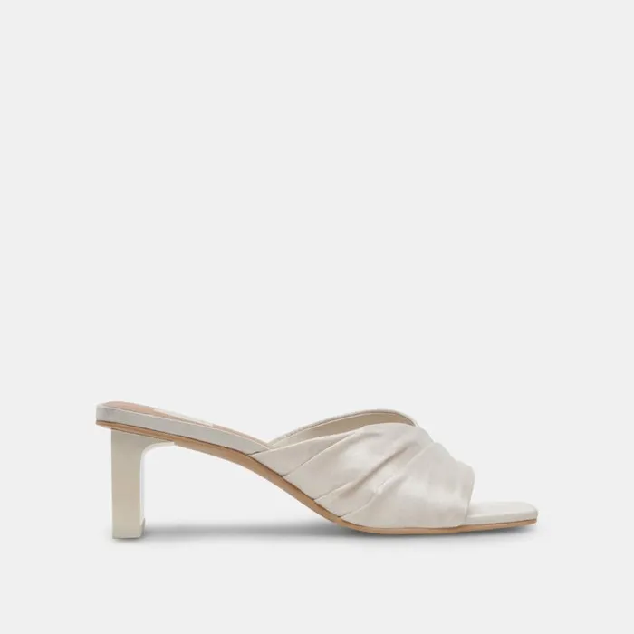 Dolce Vita Carlan Heels Off White Silk Women Sandals