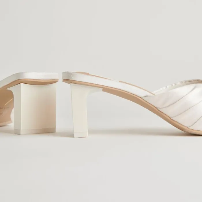 Dolce Vita Carlan Heels Off White Silk Women Sandals