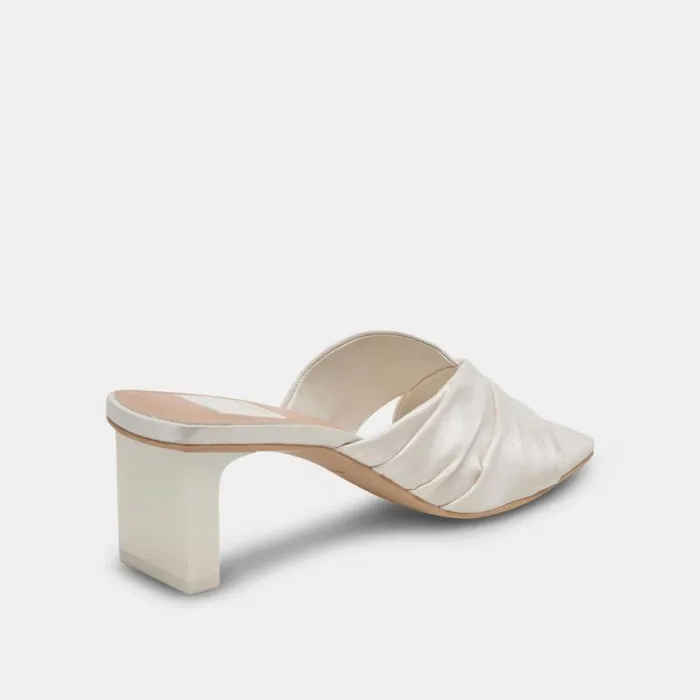 Dolce Vita Carlan Heels Off White Silk Women Sandals