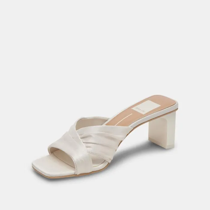 Dolce Vita Carlan Heels Off White Silk Women Sandals