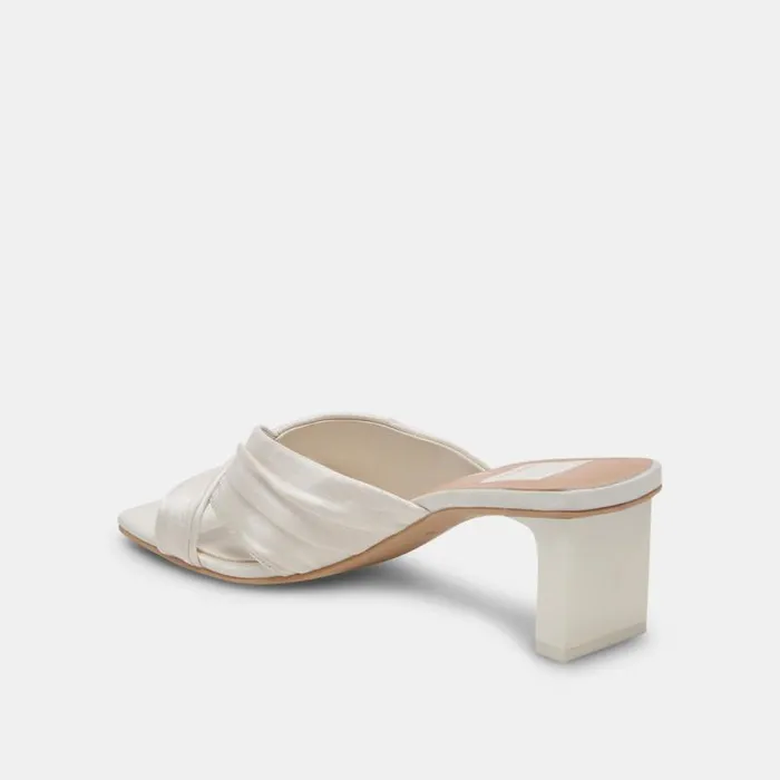 Dolce Vita Carlan Heels Off White Silk Women Sandals