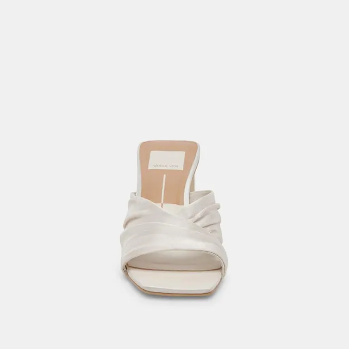 Dolce Vita Carlan Heels Off White Silk Women Sandals