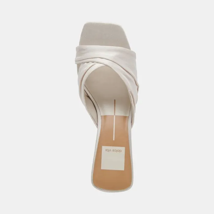 Dolce Vita Carlan Heels Off White Silk Women Sandals