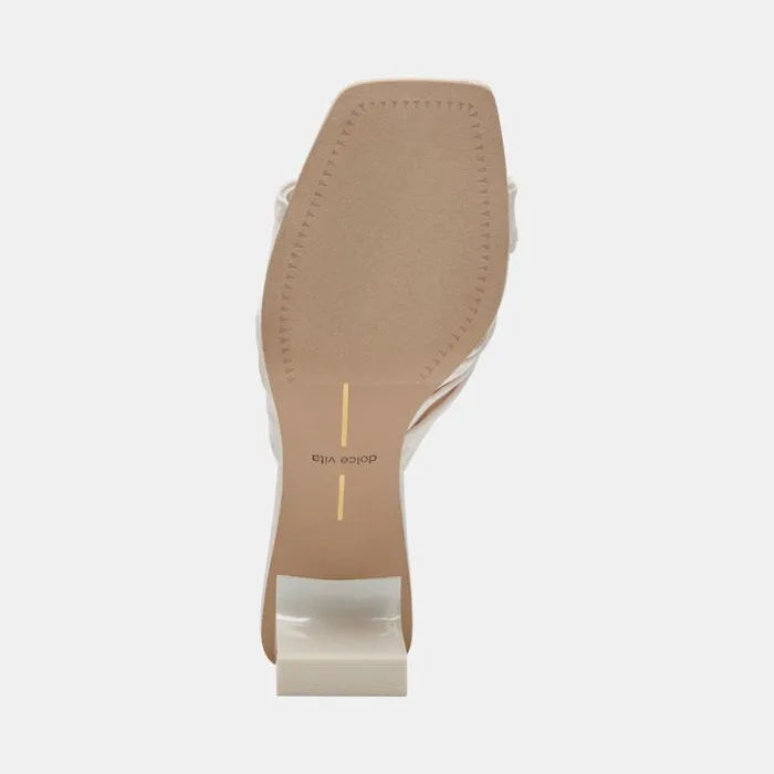 Dolce Vita Carlan Heels Off White Silk Women Sandals
