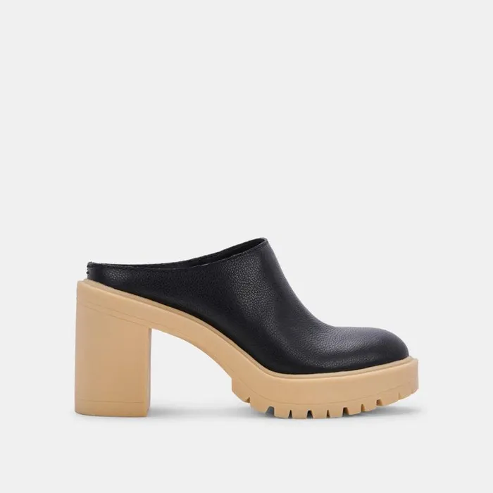 Dolce Vita Carry Heels Black Leather Women Heels