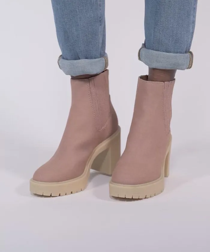Dolce Vita Caster Booties Cafe Canvas Women Boots and Booties