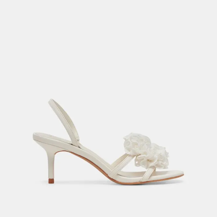 Dolce Vita Cecila Heels White Floral Eyelet Women Heels