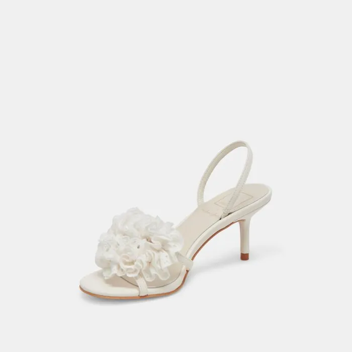Dolce Vita Cecila Heels White Floral Eyelet Women Heels