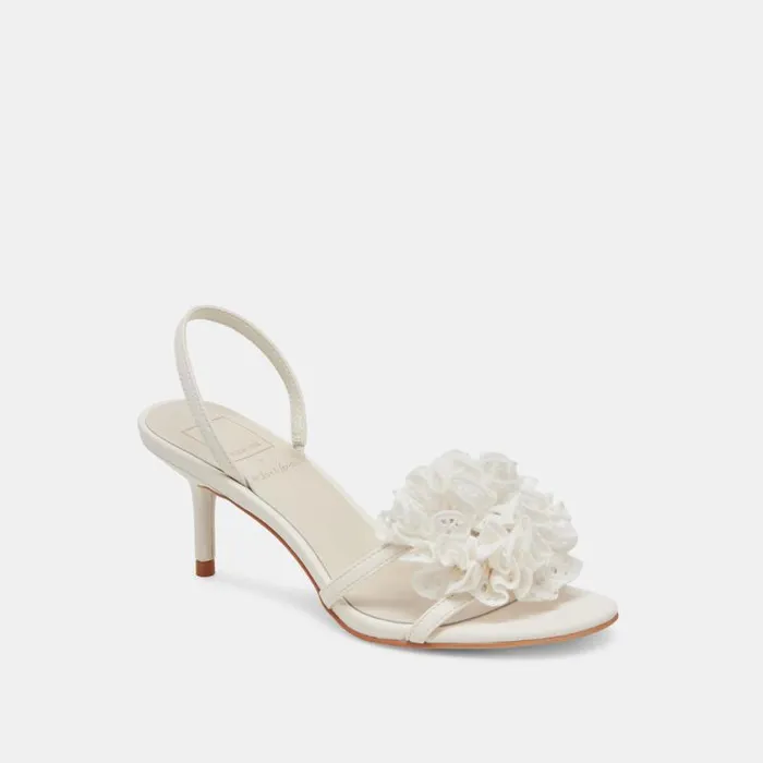 Dolce Vita Cecila Heels White Floral Eyelet Women Heels