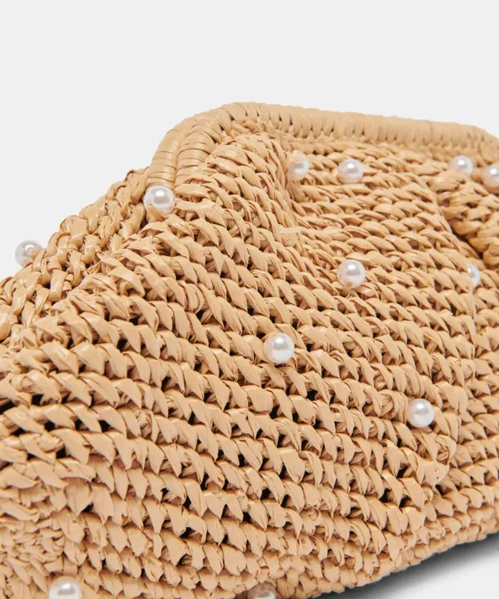 Dolce Vita Crissy Clutch Natural Pearl Raffia Women Handbags
