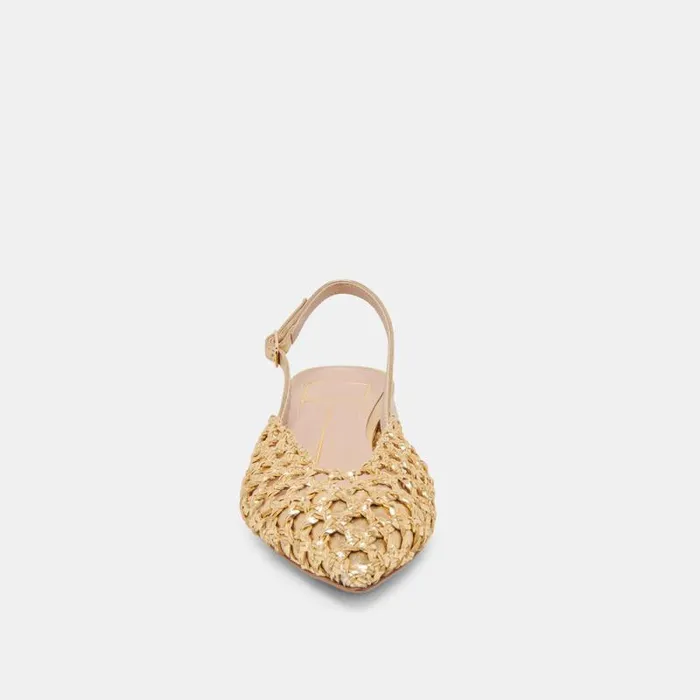 Dolce Vita Cyndi Flats Gold Woven Women Flats and Loafers