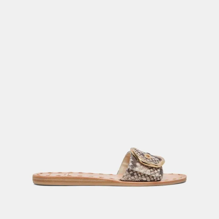 Dolce Vita Danna Sandals Black White Embossed Snake Women Sandals