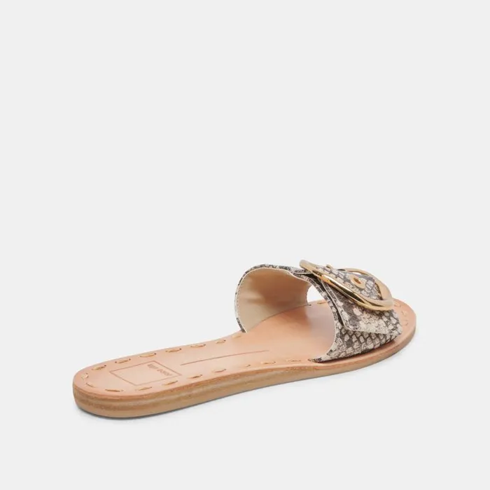 Dolce Vita Danna Sandals Black White Embossed Snake Women Sandals