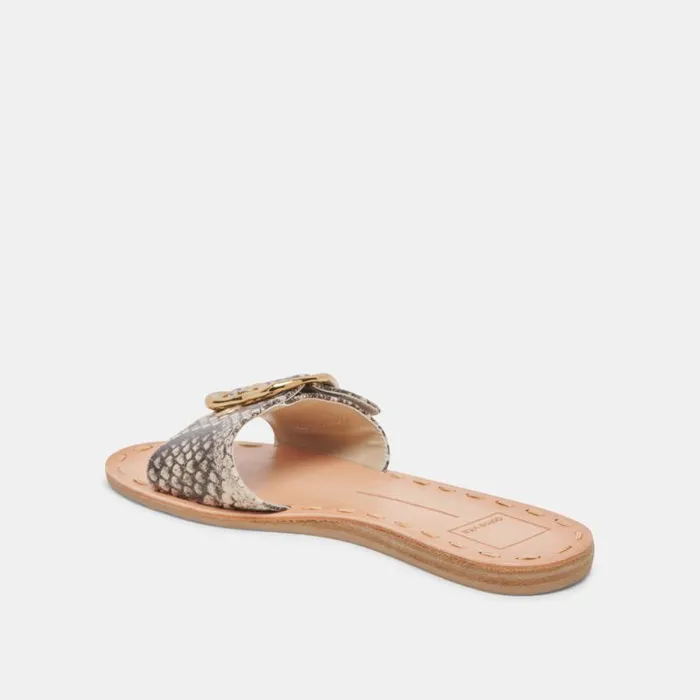 Dolce Vita Danna Sandals Black White Embossed Snake Women Sandals
