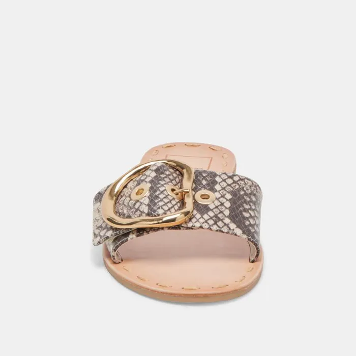 Dolce Vita Danna Sandals Black White Embossed Snake Women Sandals