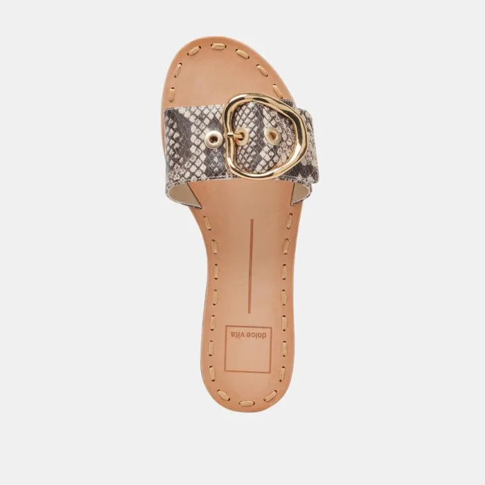 Dolce Vita Danna Sandals Black White Embossed Snake Women Sandals