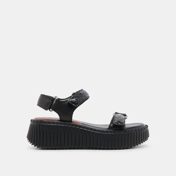 Dolce Vita Debra Sandals Midnight Embossed Leather Women Sandals