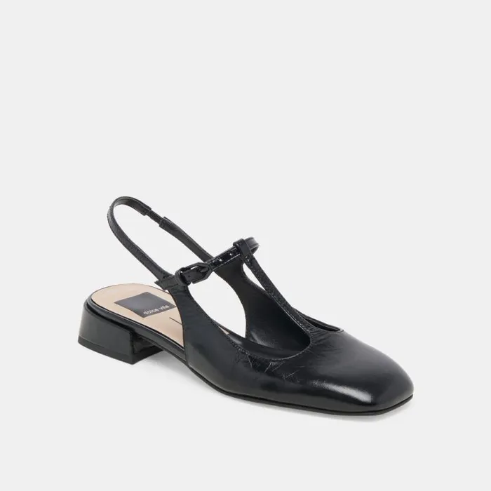 Dolce Vita Deidra Flats Midnight Crinkle Patent Leather Women Flats and Loafers