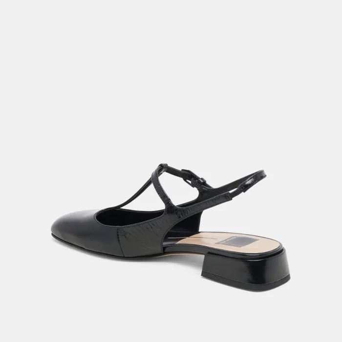 Dolce Vita Deidra Flats Midnight Crinkle Patent Leather Women Flats and Loafers