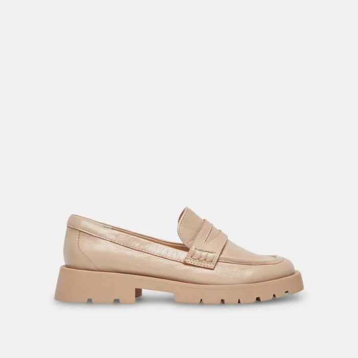 Dolce Vita Elias Flats Sesame Crinkle Patent Women Flats and Loafers