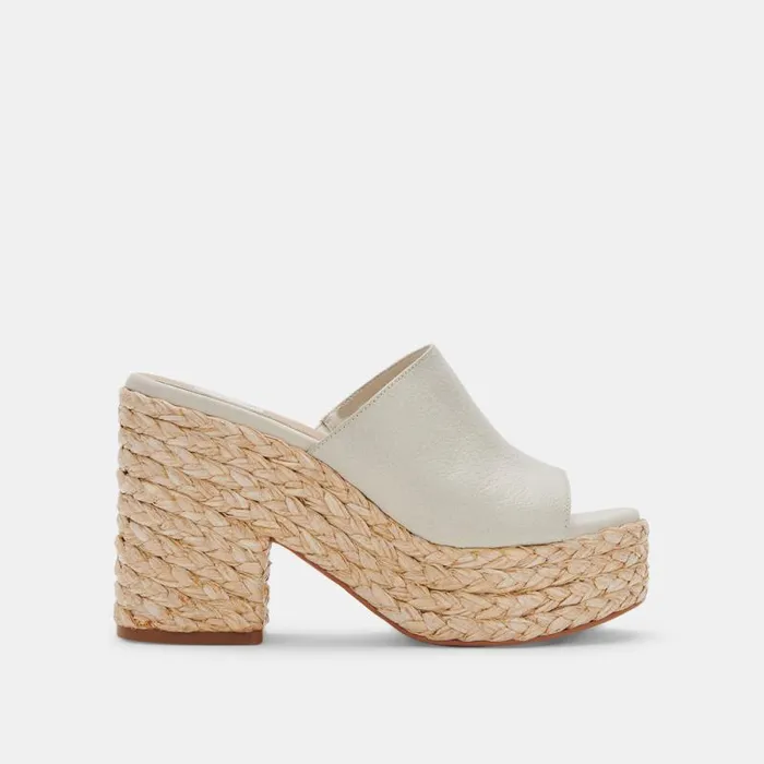 Dolce Vita Elora Heels Ivory Leather Women Wedges