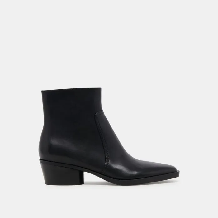 Dolce Vita Fahari H2O Wide Booties Black Leather Women Boots and Booties