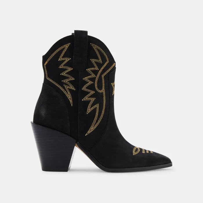 Dolce Vita Ginni Booties Black Nubuck Women Boots and Booties