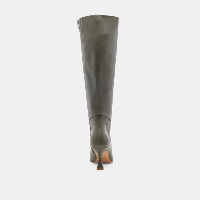 Dolce Vita Gyra Boots Dark Olive Leather Women Boots and Booties