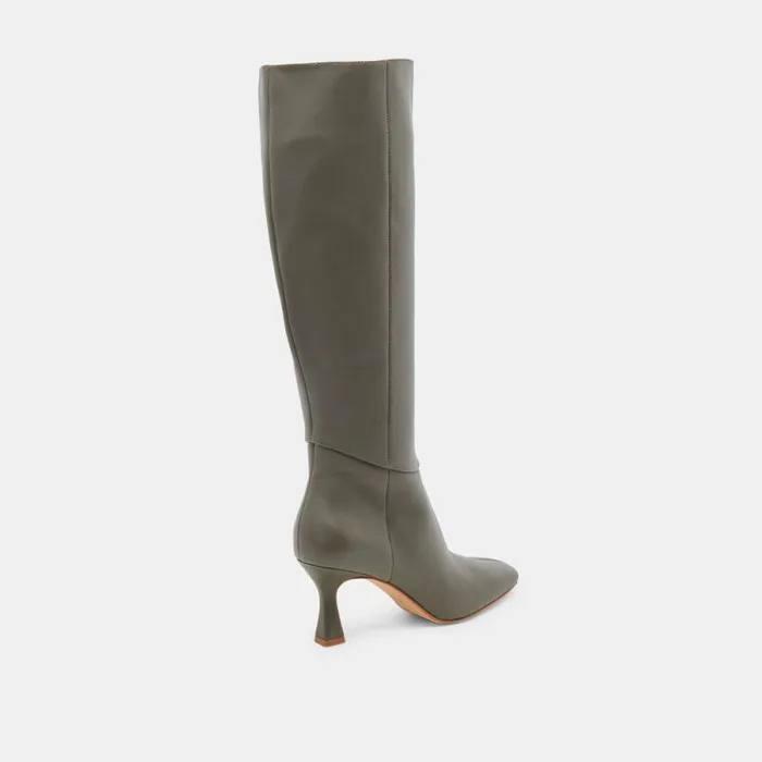 Dolce Vita Gyra Boots Dark Olive Leather Women Boots and Booties