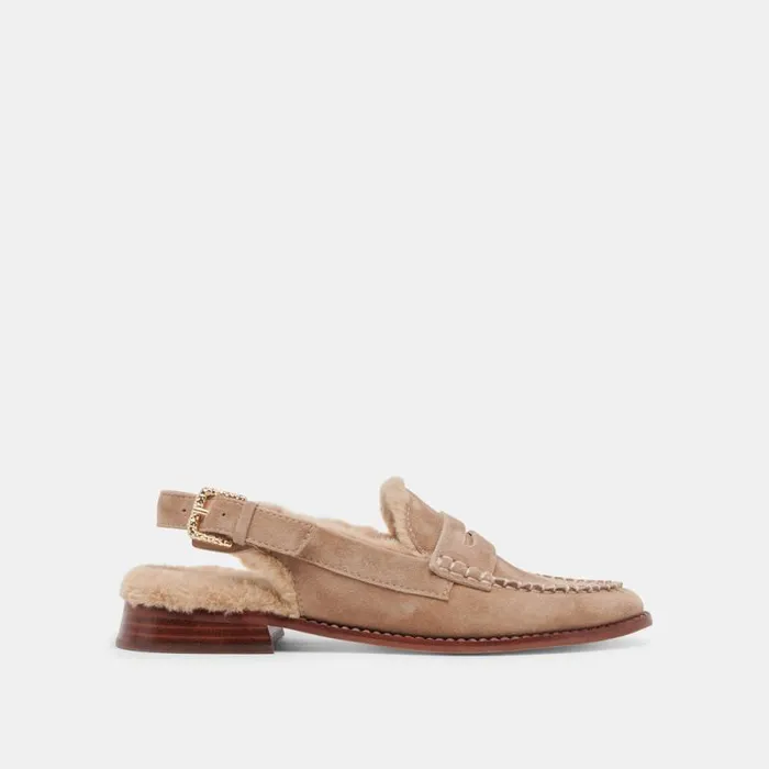 Dolce Vita Hardi Plush Loafers Mushroom Suede Women Flats and Loafers