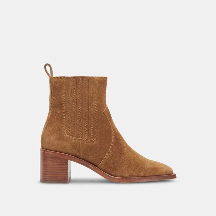 Dolce Vita Irnie Booties Tobacco Suede Women Boots and Booties