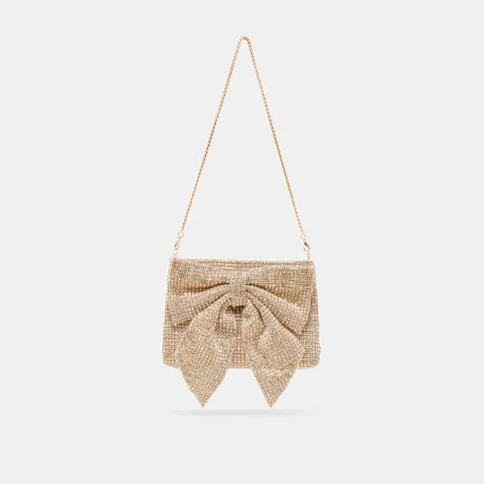 Dolce Vita Isabella Clutch Gold Rhinestone Mesh Women Handbags