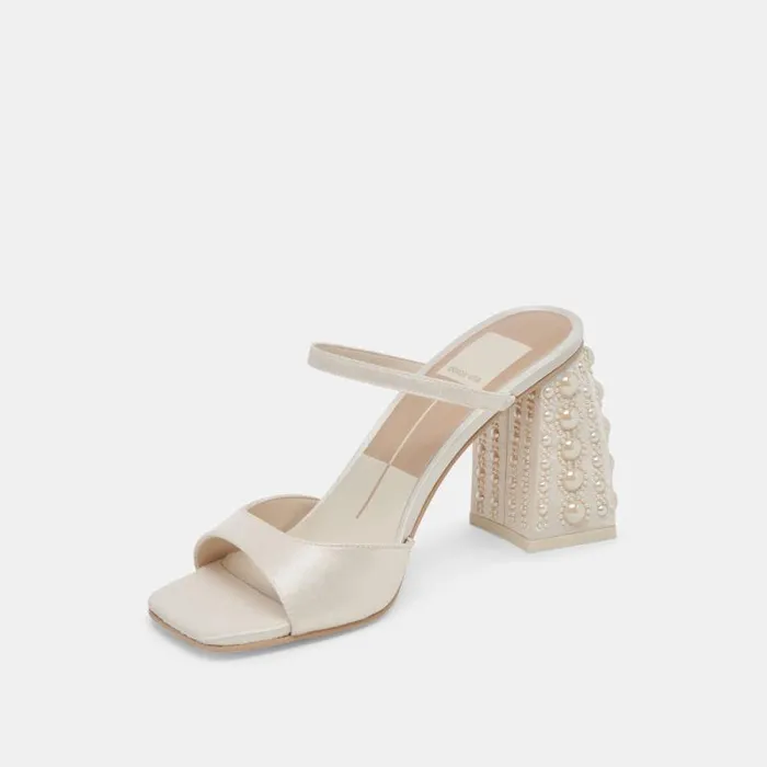Dolce Vita Jemmy Pearl Heels Vanilla Silk Women Heels