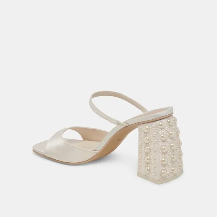 Dolce Vita Jemmy Pearl Heels Vanilla Silk Women Heels