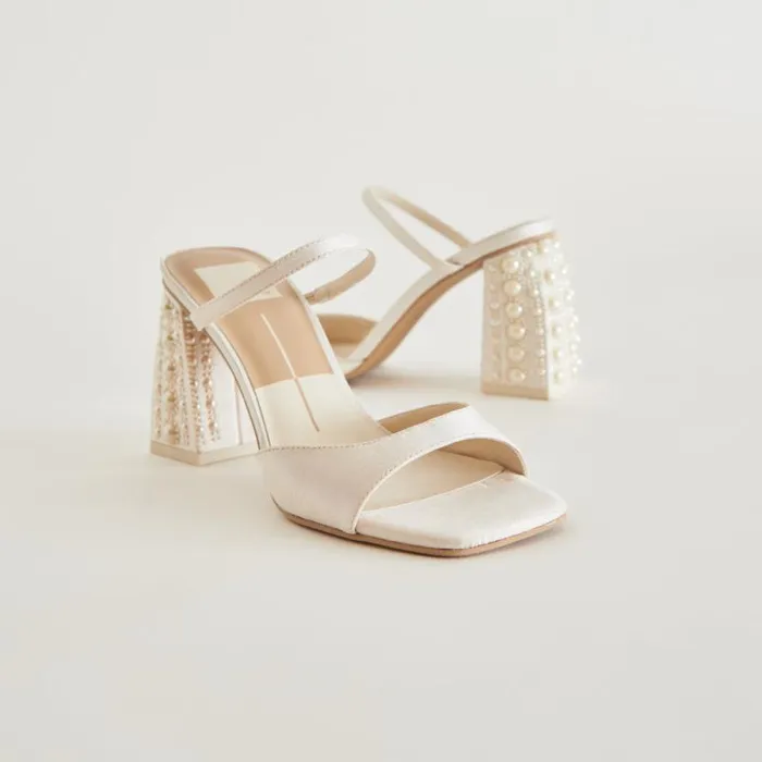 Dolce Vita Jemmy Pearl Heels Vanilla Silk Women Heels