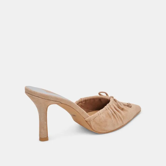 Dolce Vita Kairi Heels Camel Suede Women Mules and Clogs