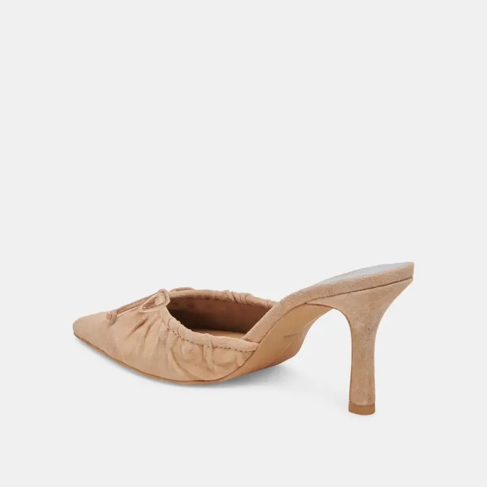 Dolce Vita Kairi Heels Camel Suede Women Mules and Clogs