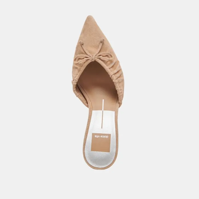 Dolce Vita Kairi Heels Camel Suede Women Mules and Clogs