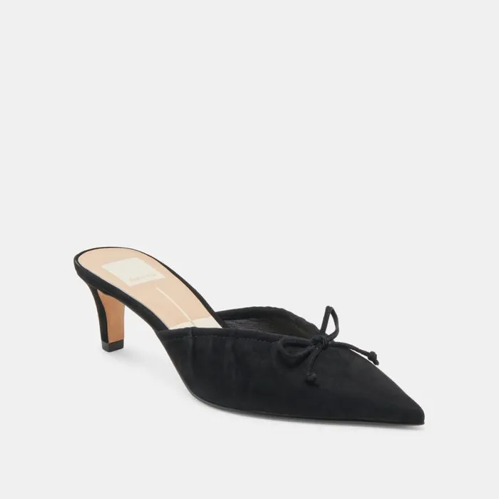 Dolce Vita Kairi Mid Heels Onyx Suede Women Heels