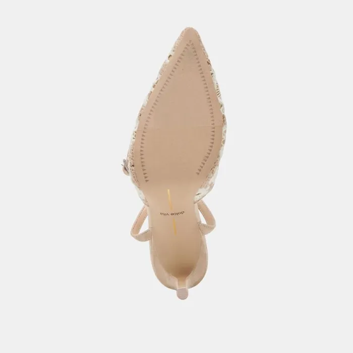 Dolce Vita Kenedy Heels Taupe Multi Crochet Women Heels