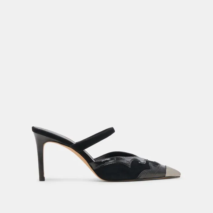 Dolce Vita Klover Heels Black Multi Suede Women Heels
