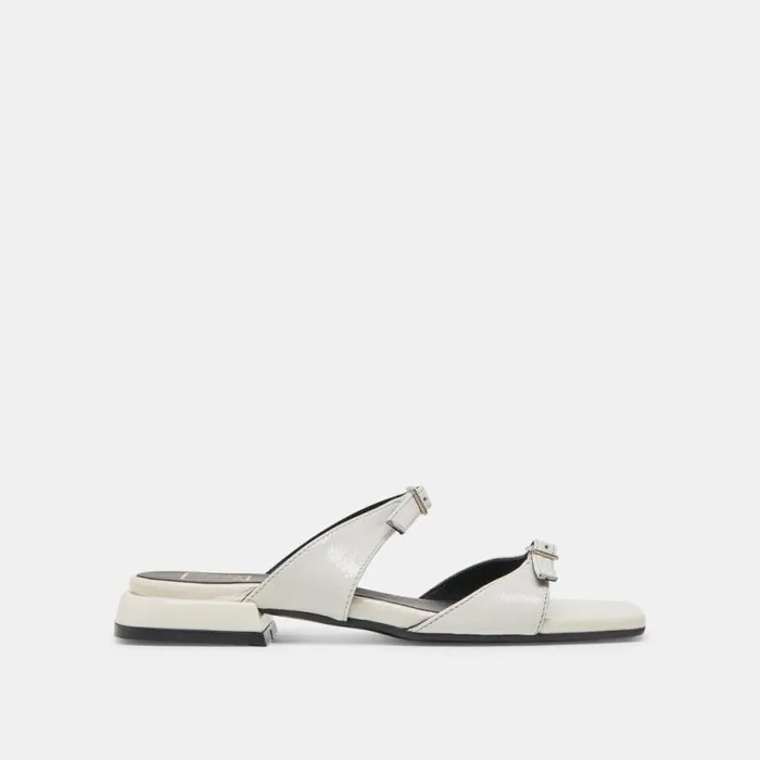 Dolce Vita Lavern Sandals Off White Crinkle Patent Women Sandals