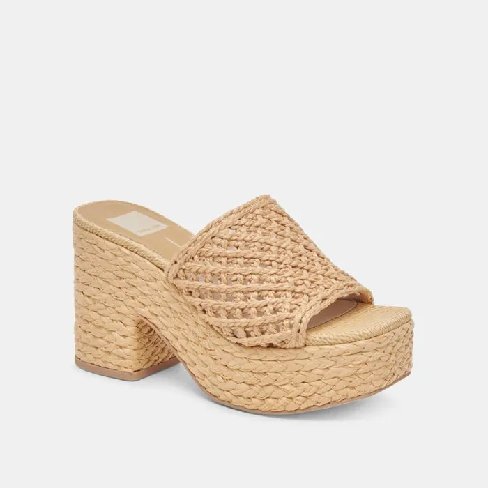 Dolce Vita Lisha Heels Lt Natural Raffia Women Heels