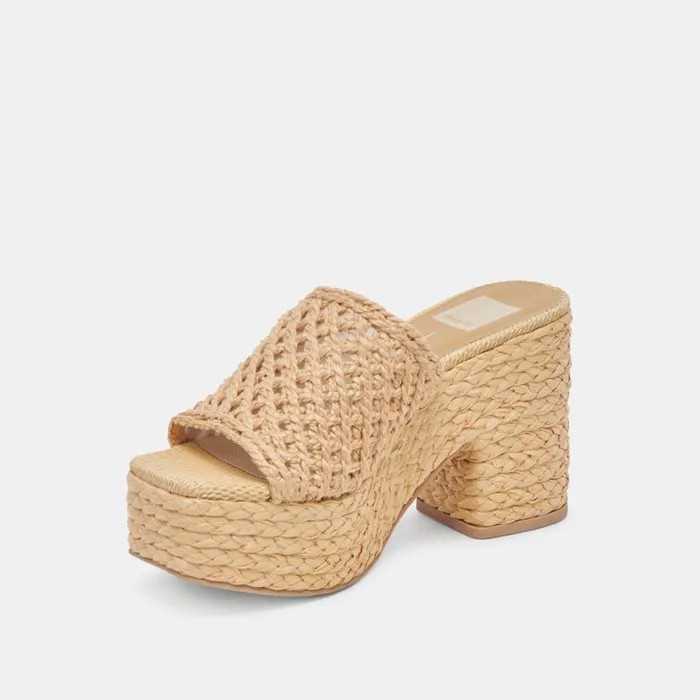 Dolce Vita Lisha Heels Lt Natural Raffia Women Heels
