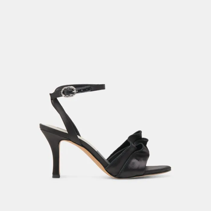 Dolce Vita Lunete Heels Onyx Satin Women Heels
